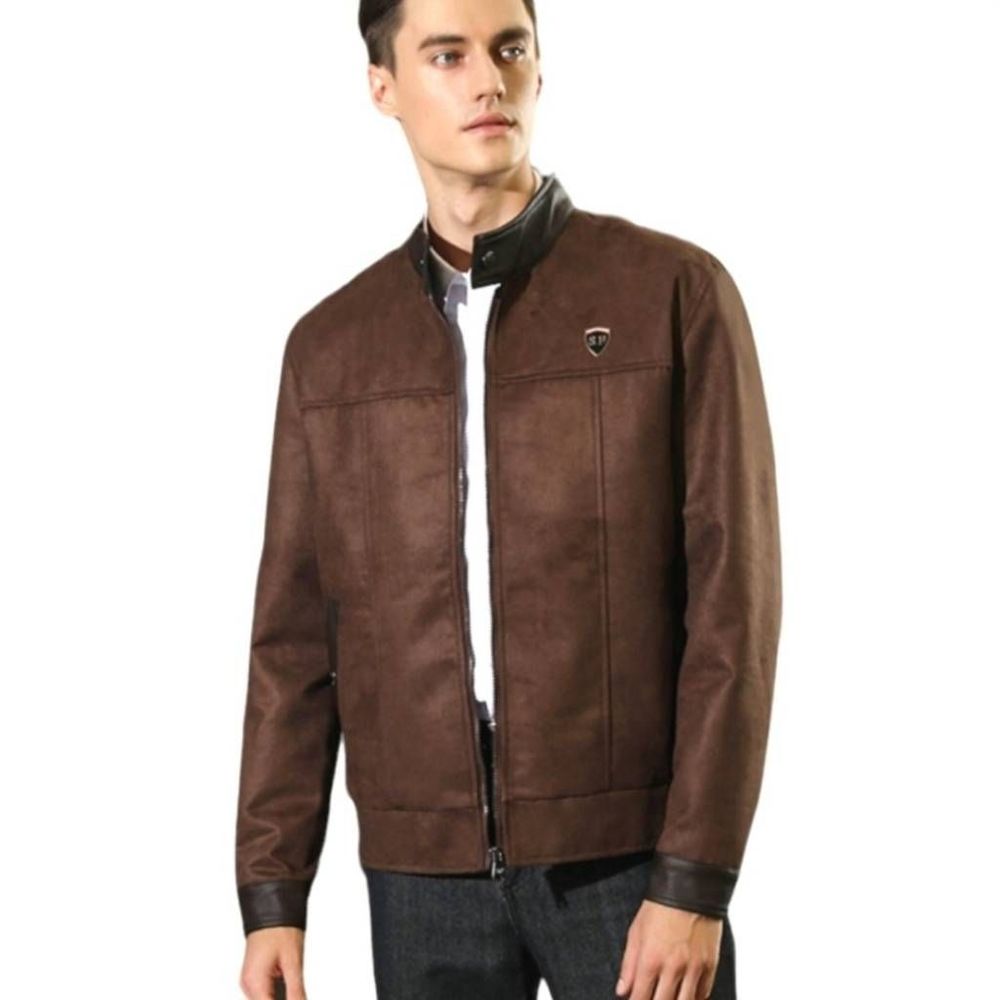 SF Faux Brown Leather Riding Jacket size Medium